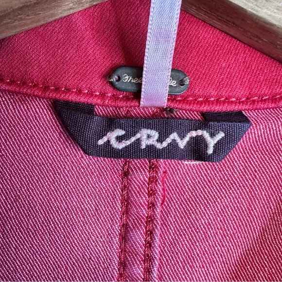 Free People Crvy size 10 Formula One Red Denim Zip Up Lennox Romper Shortsuit - Picture 9 of 11